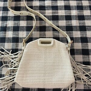 Maje Raffia Effect Miss M Mini Bag Tan
